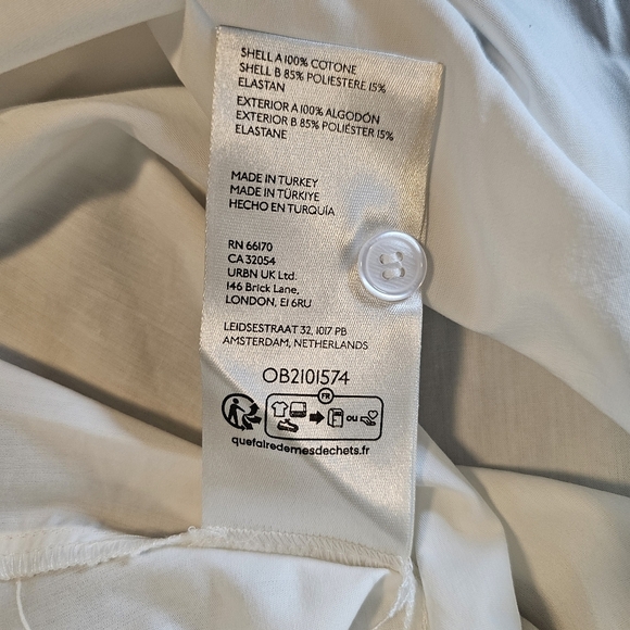 Maeve Anthropologie Unique Women's Layered Shirttail Midi Skirt, Tan & White - Picture 8 of 9